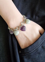 Anima Protetta | Bracciale in Acciaio con Ametista e Labradorite Grigia