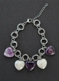 Anima Protetta | Bracciale in Acciaio con Ametista e Labradorite Grigia