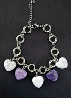 Calma Suprema | Bracciale in Acciaio con Howlite e Lepidolite