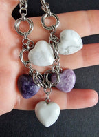 Calma Suprema | Bracciale in Acciaio con Howlite e Lepidolite