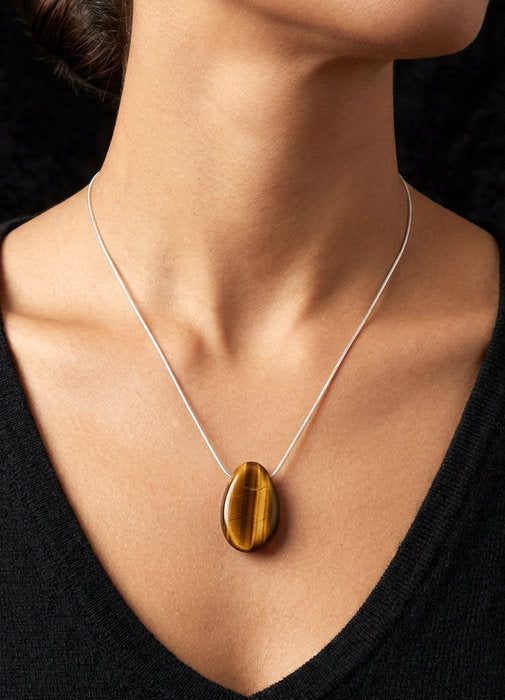 Collana Gocce di Pietra Occhio di Tigre