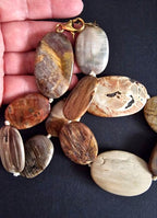 Collana Girocollo Legno Fossile e Argento 925