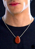 Fuoco Primordiale Collana Gocce di Pietra Diaspro Rosso
