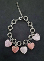Cuore Sereno | Bracciale in Acciaio con Quarzo Rosa e Rodonite