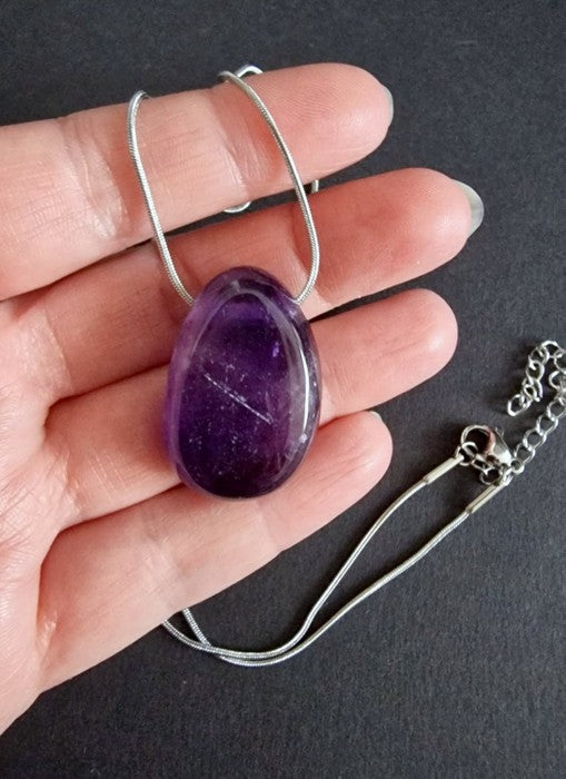 Equilibrio Spirituale Collana Gocce di Pietra Ametista