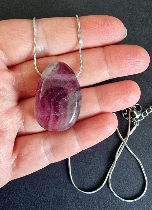 Flusso di Luce Collana Gocce di Pietra Fluorite