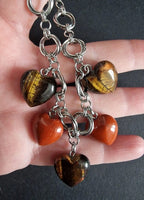 Forza Vitale | Bracciale in Acciaio con Occhio di Tigre e Diaspro Rosso