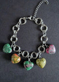 Nuova Energia | Bracciale in Acciaio con Unakite e Rubino Zoisite