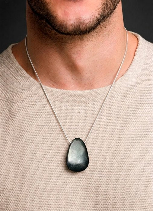 Scudo Nero Collana Gocce di Pietra Shungite